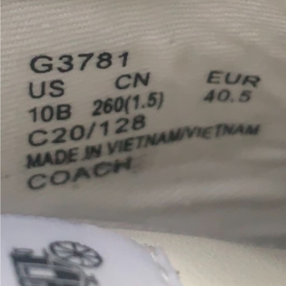 New Coach Porter Leather Fashion Sneaker Logo in Titanium White US 10 new in box - Picture 12 of 13